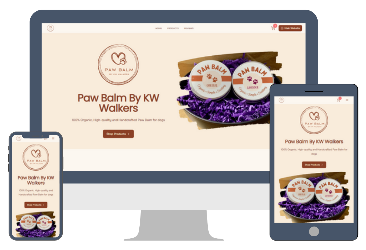 Paw Balm KW Walkers Home Page - Desktop View